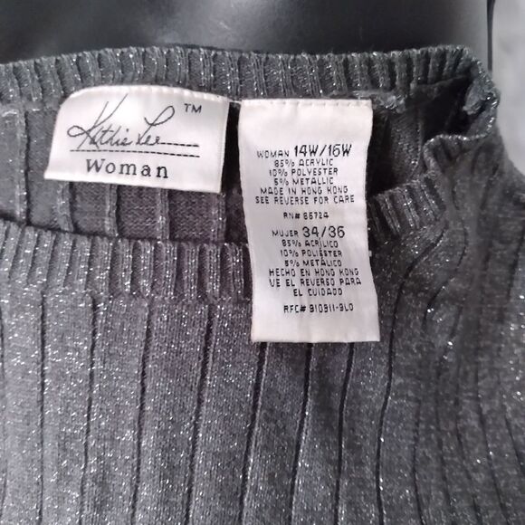 Kathie Lee Shimmer Gray Sweater - Picture 3 of 3